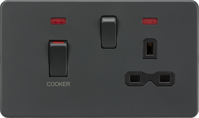 45A DP Switch with 13A Socket - Anthracite