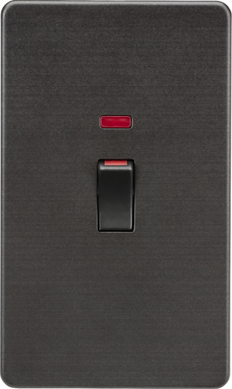 45A DP Switch with Neon Indicator - Smoked Bronze