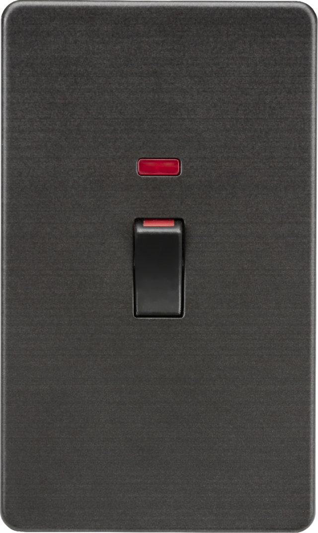 45A DP Switch with Neon Indicator - Smoked Bronze