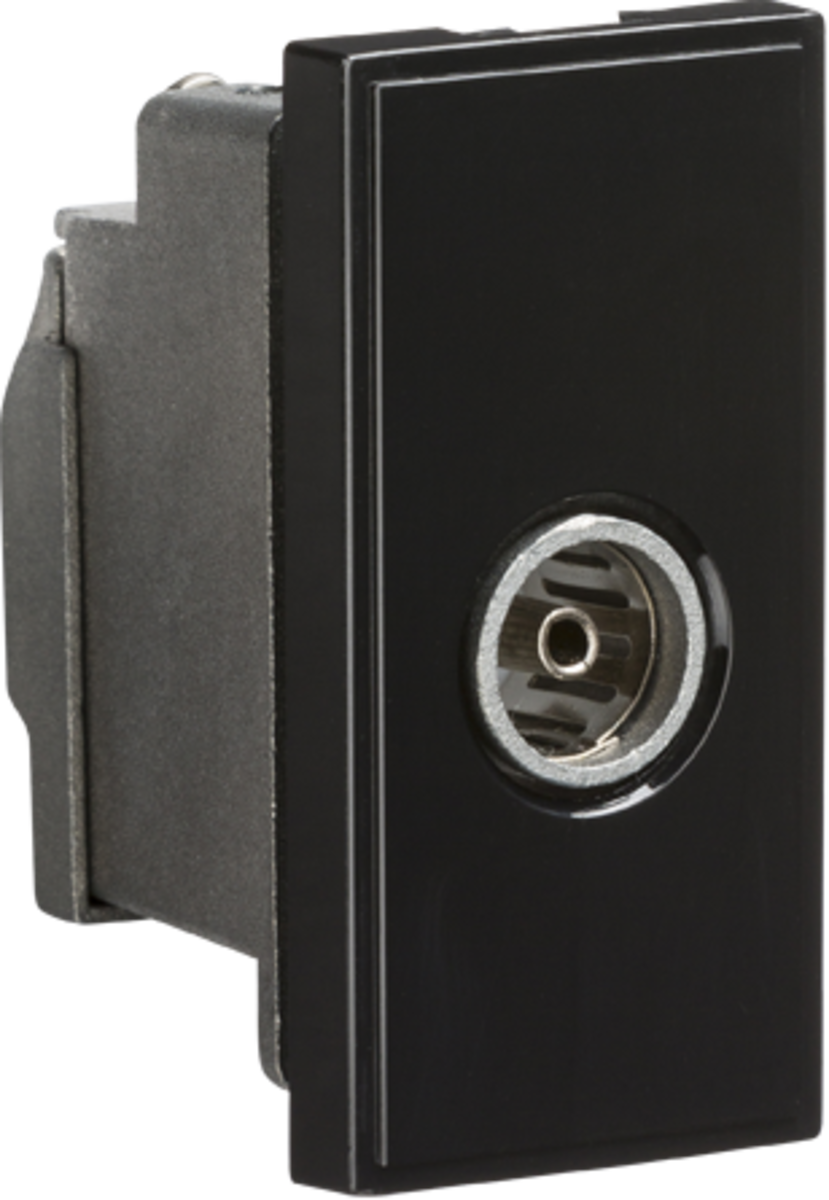 Screened TV Outlet Module 25 x 50mm - Black