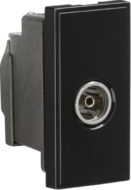 Screened TV Outlet Module 25 x 50mm - Black
