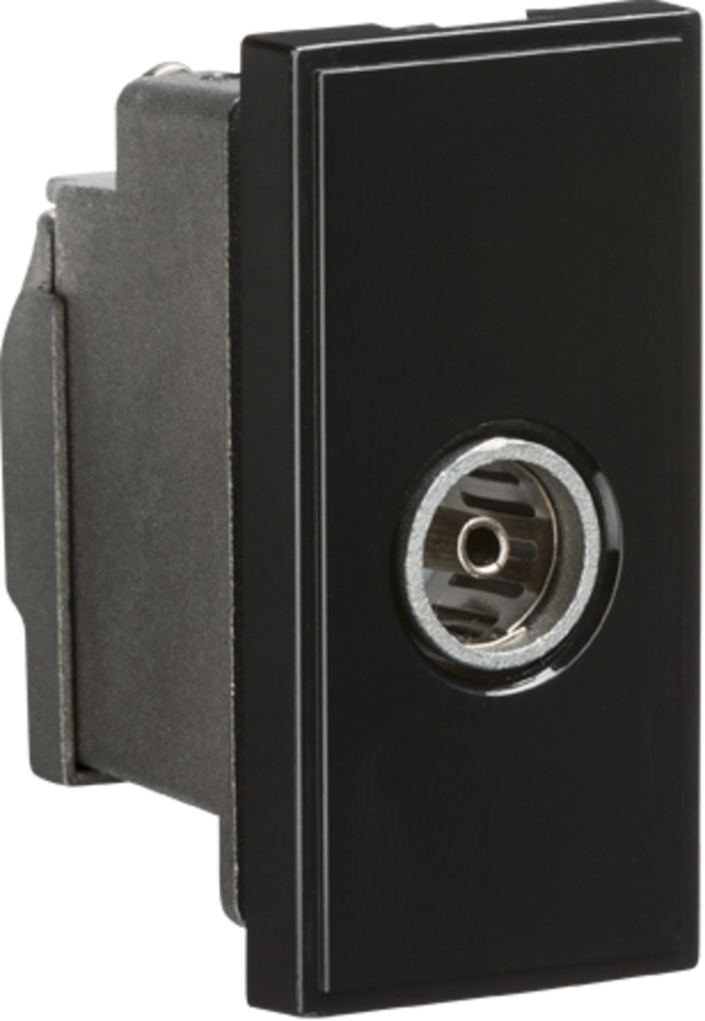 Screened TV Outlet Module 25 x 50mm - Black