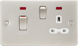 45A DP Switch & 13A Socket with Neons - Pearl with White Insert