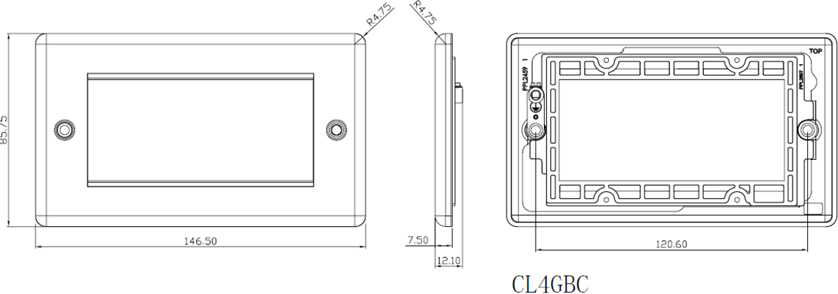 Alternate view of 4G Modular Faceplate - Brushed Chrome