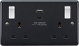 13A 2G Switched Socket with USB A+C - Anthracite