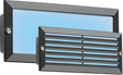 230V IP54 5W Blue LED Recessed Brick Light - Black Fascia