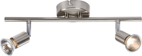 230V GU10 Twin Bar Spotlight - Brushed Chrome finish