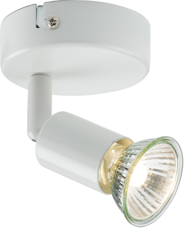 230V GU10 Single Spotlight - White with Adjustable Directional Head