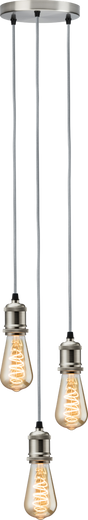 CALLA Vintage 3 Light Pendant - Brushed Chrome