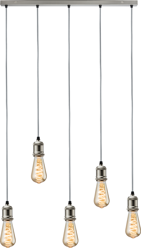 CALLA Vintage 5 Light Bar Pendant - Brushed Chrome