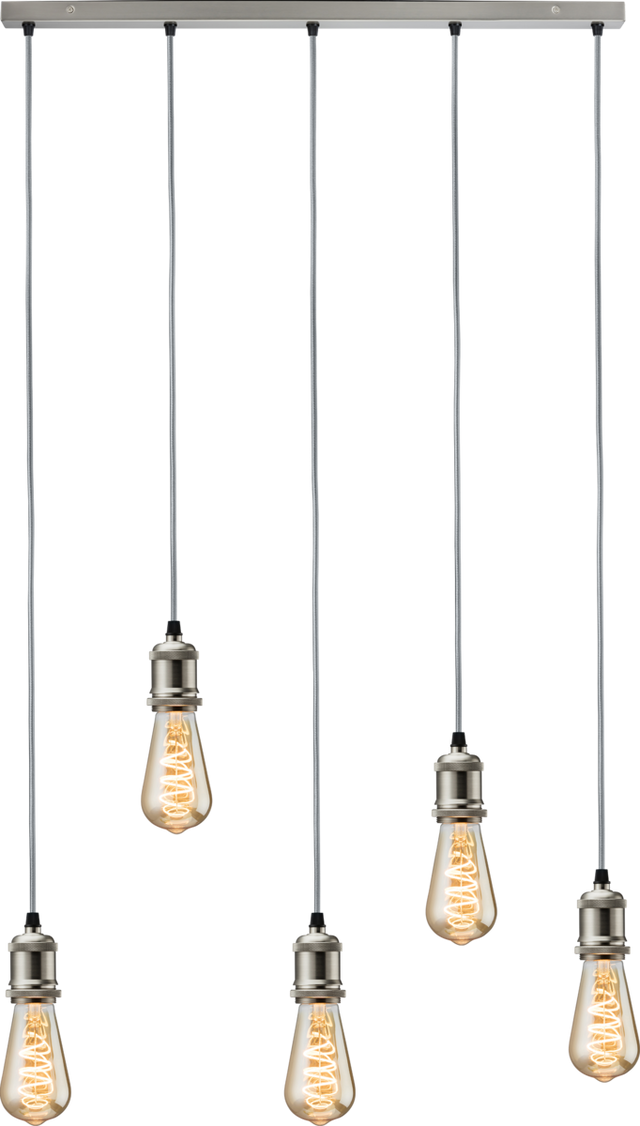 CALLA Vintage 5 Light Bar Pendant - Brushed Chrome