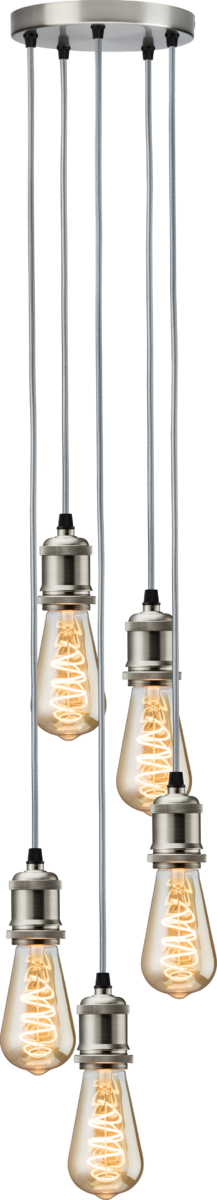 CALLA Vintage 5 Light Pendant - Brushed Chrome
