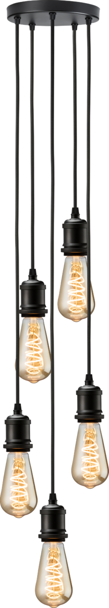 CALLA Vintage 5 Light Pendant - Matt Black