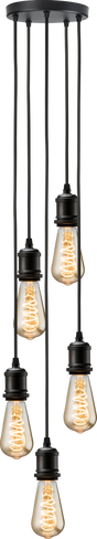 CALLA Vintage 5 Light Pendant - Matt Black