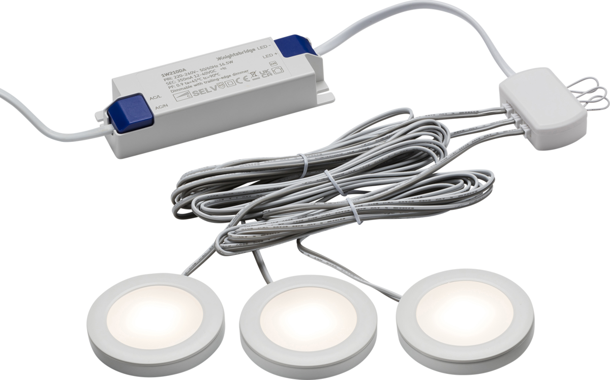 2.5W LED Dimmable Under Cabinet Lights Pack of 3 in White