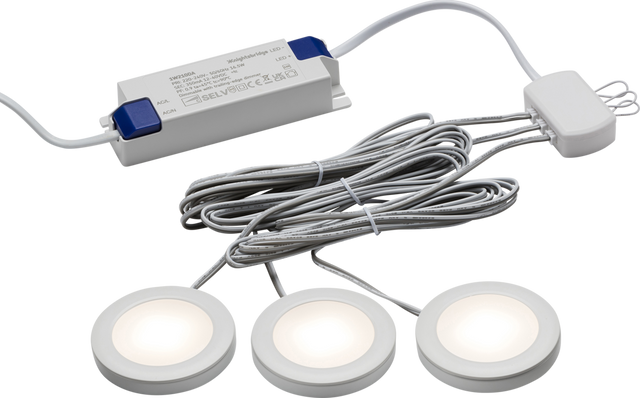 2.5W LED Dimmable Under Cabinet Lights Pack of 3 in White