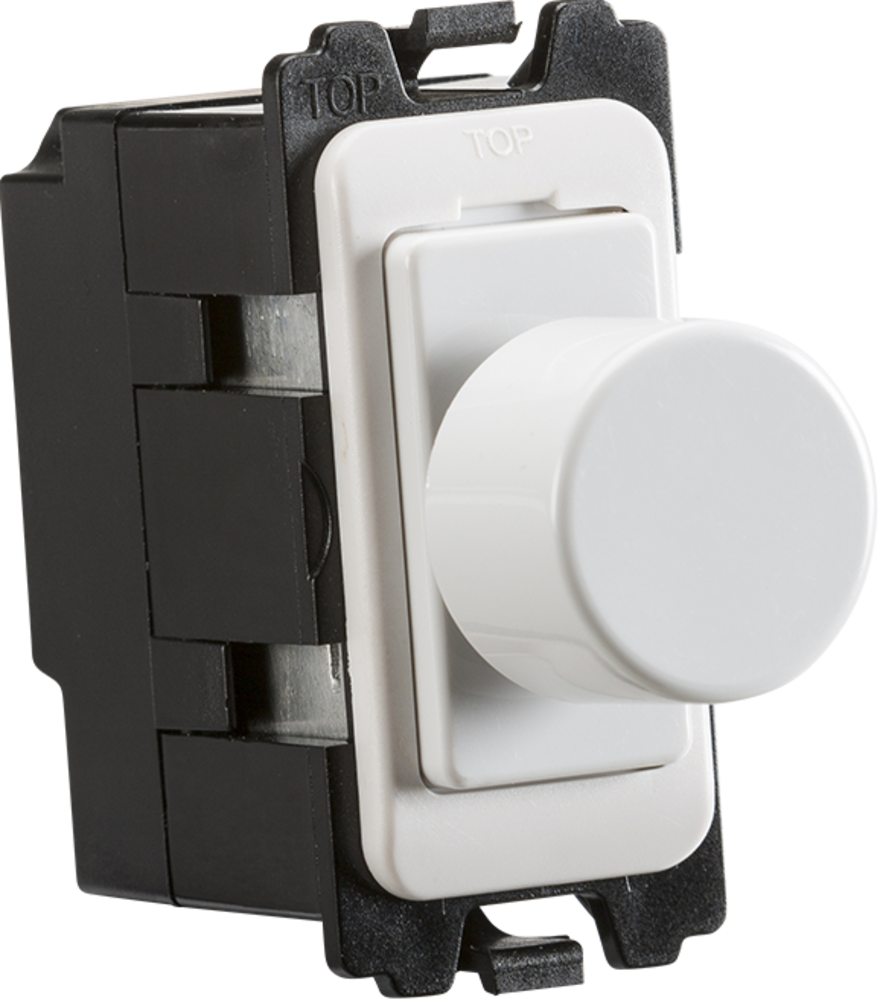 6A 2-way Dummy Dimmer Switch Module - Curved Edge, White Finish