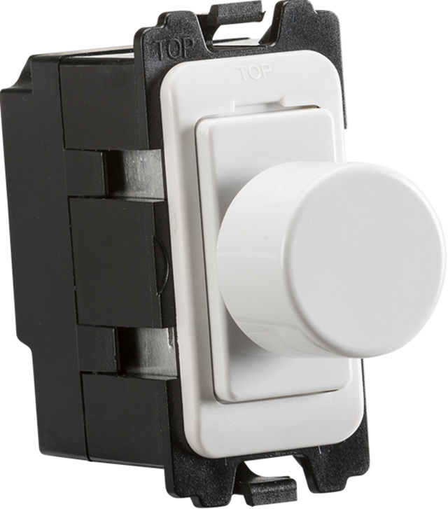 6A 2-way Dummy Dimmer Switch Module - Curved Edge, White Finish