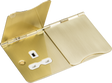 13A 2G Unswitched Floor Socket - Brushed Brass with White Insert