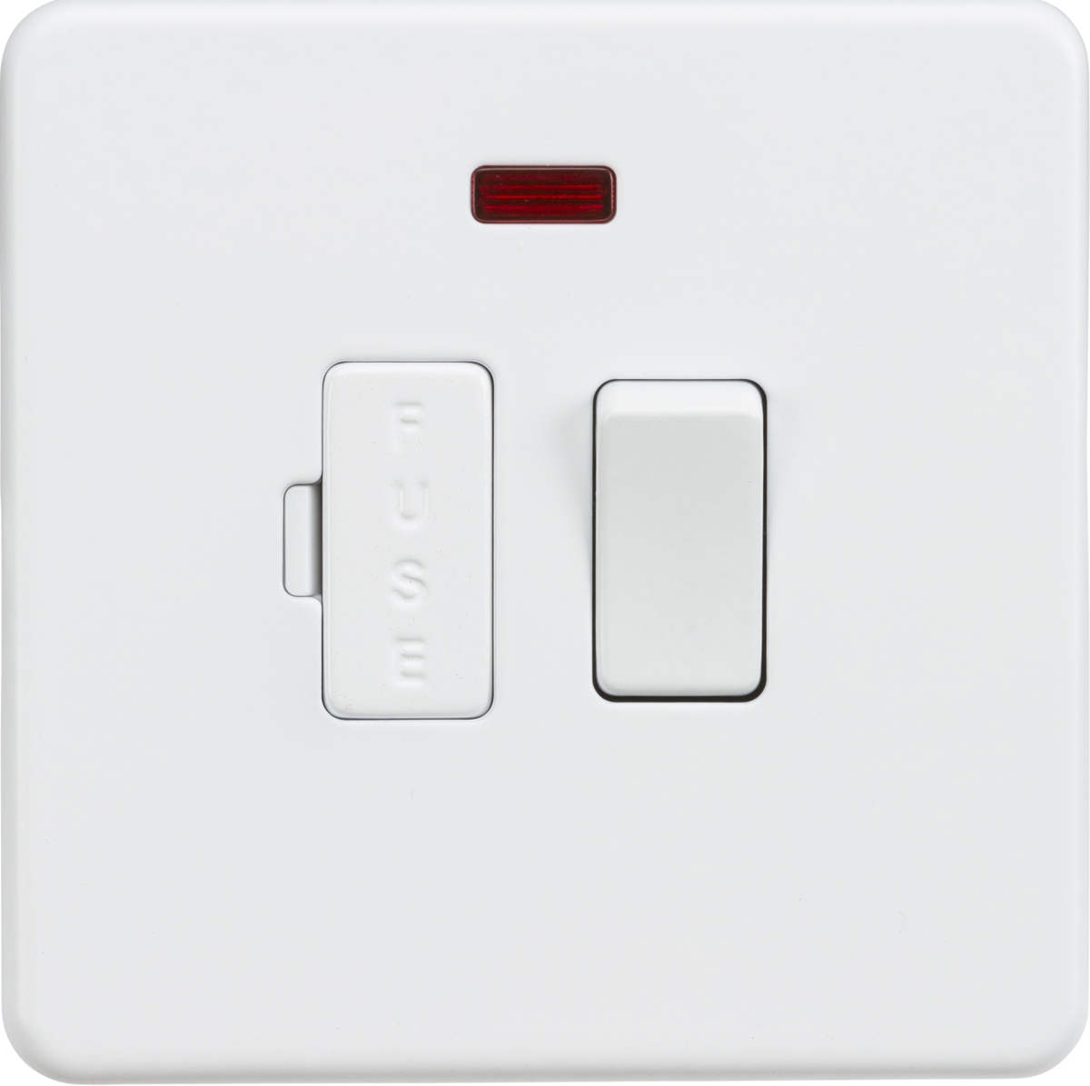 13A Switched Fused Spur Unit with Neon - Matt White