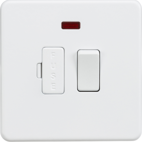 13A Switched Fused Spur Unit with Neon - Matt White
