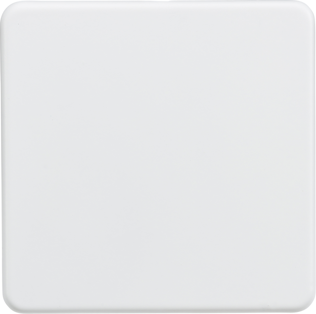 1G Blanking Plate - Matt White, Screwless design in a low-profile finish.