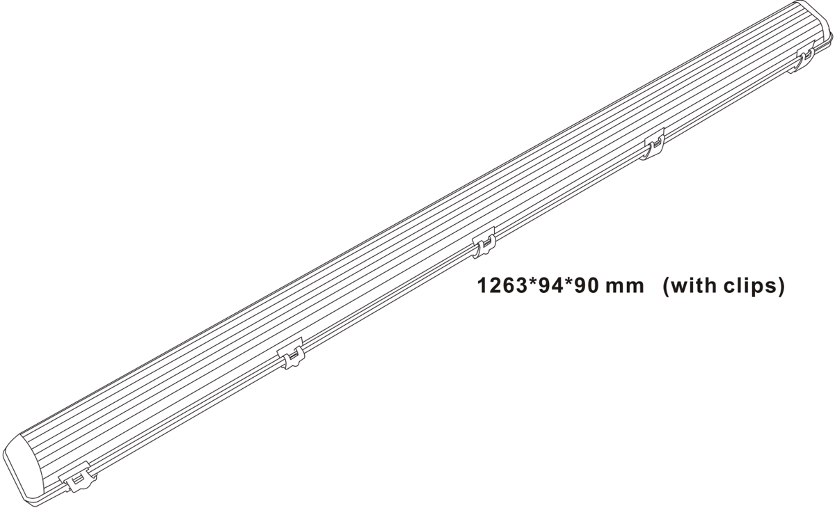 Secondary view of 230V IP65 T8 Single LED Ready Anti Corrosive Fitting 4ft