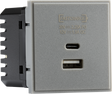Dual USB A+C Charger Module (20V DC 2.25A Max. 45W) - Grey