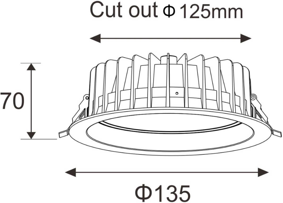 Additional image of 230V 10W COB LED Recessed Downlight
