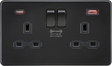 13A 2G DP Switched Socket with Dual USB A+C - Matt Black