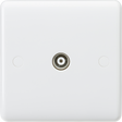 Knightsbridge TV Outlet Isolated - Coaxial Design 86mm White Finish