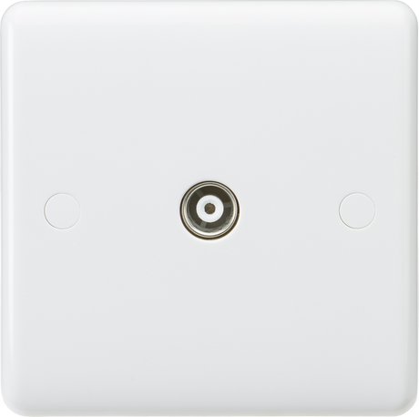 Knightsbridge TV Outlet Isolated - Coaxial Design 86mm White Finish