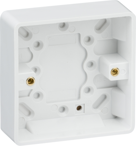 Knightsbridge Curved Edge Single 25mm Pattress Box - White