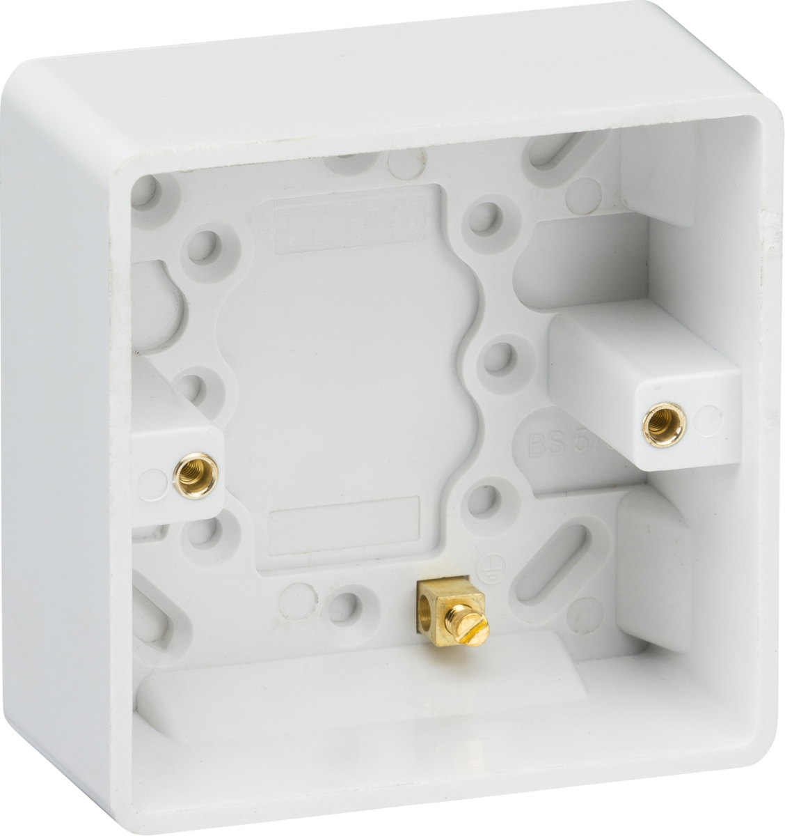 Single 35mm Pattress Box with Earth Terminal - Knightsbridge