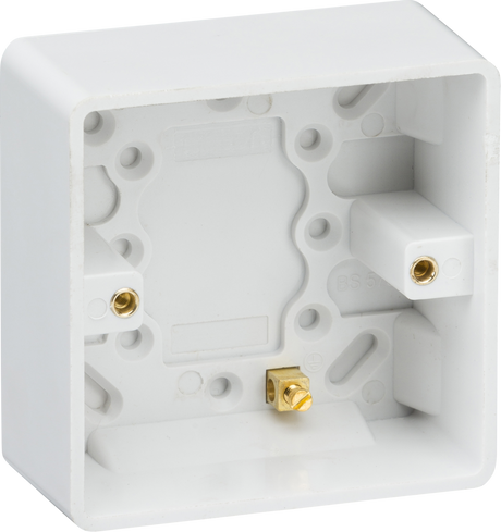 Single 35mm Pattress Box with Earth Terminal - Knightsbridge