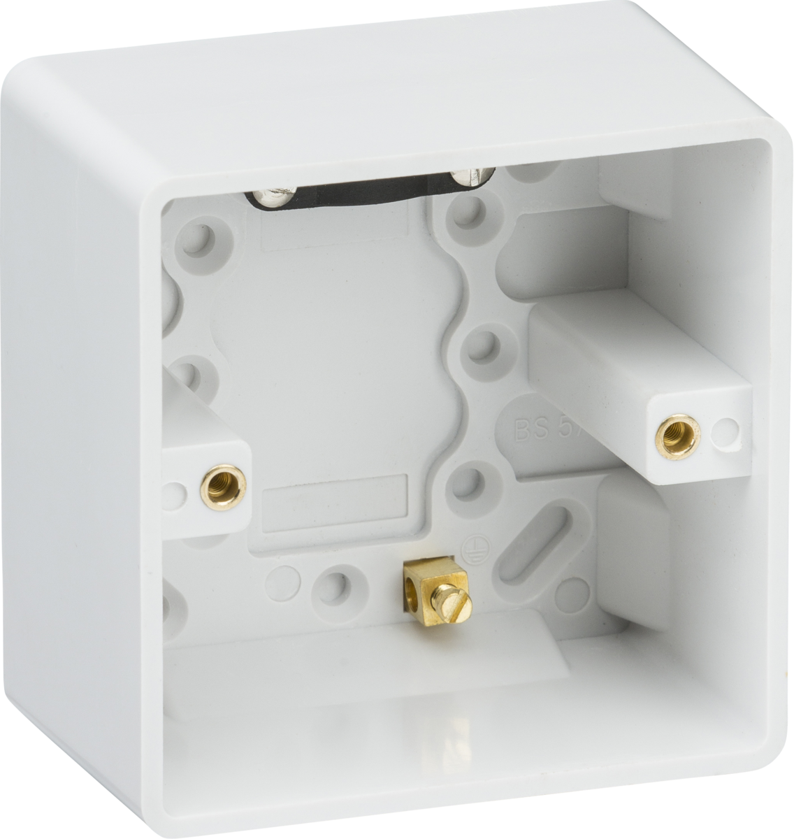 Knightsbridge Curved Edge Single 47mm Pattress Box with Earth Terminal