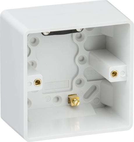 Knightsbridge Curved Edge Single 47mm Pattress Box with Earth Terminal