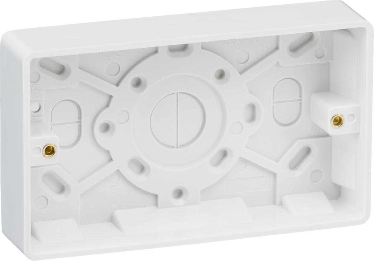 Knightsbridge Double 25mm Pattress Box - White - IP20