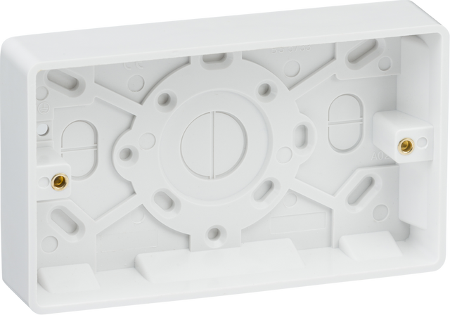 Knightsbridge Double 25mm Pattress Box - White - IP20