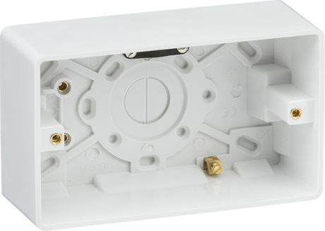 Knightsbridge Double 47mm Pattress Box - Earth Terminal and Cable Strain Relief