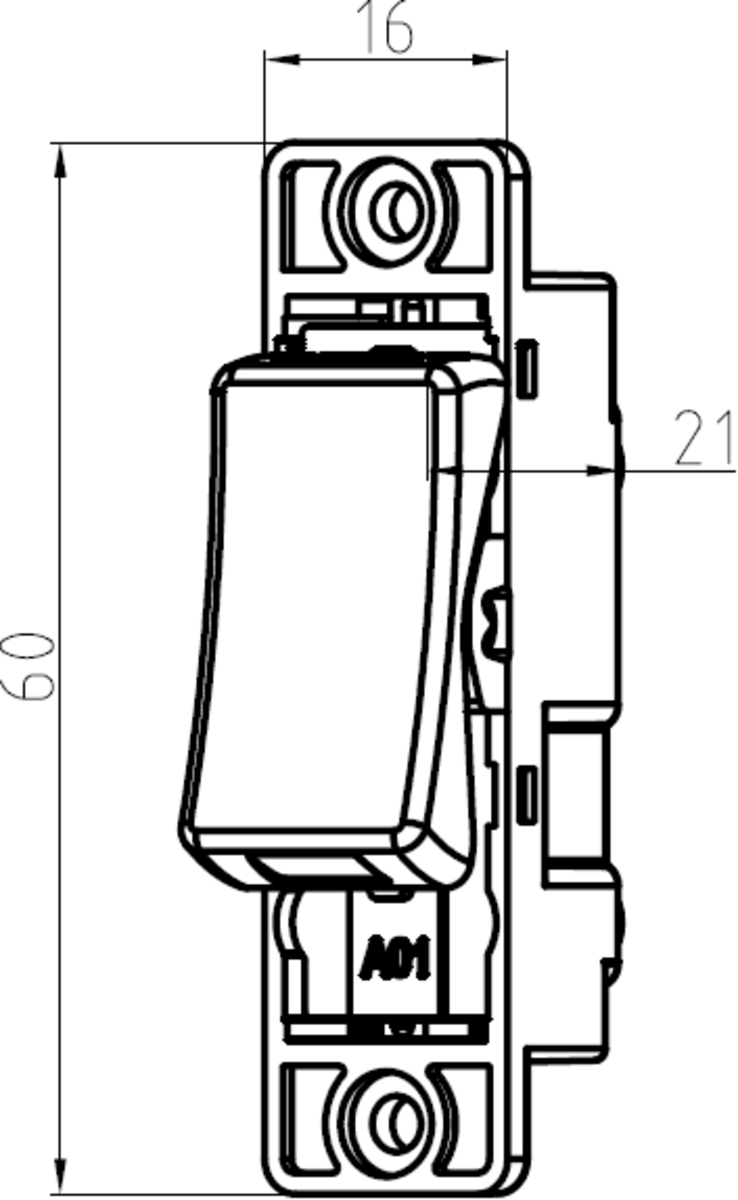 Knightsbridge 10AX Intermediate Switch Module - Curved Edge - Installation View