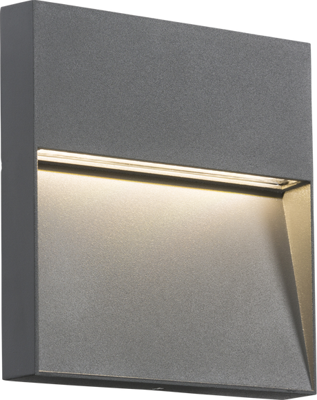230V IP44 5W LED Square Wall/Guide Light - Grey