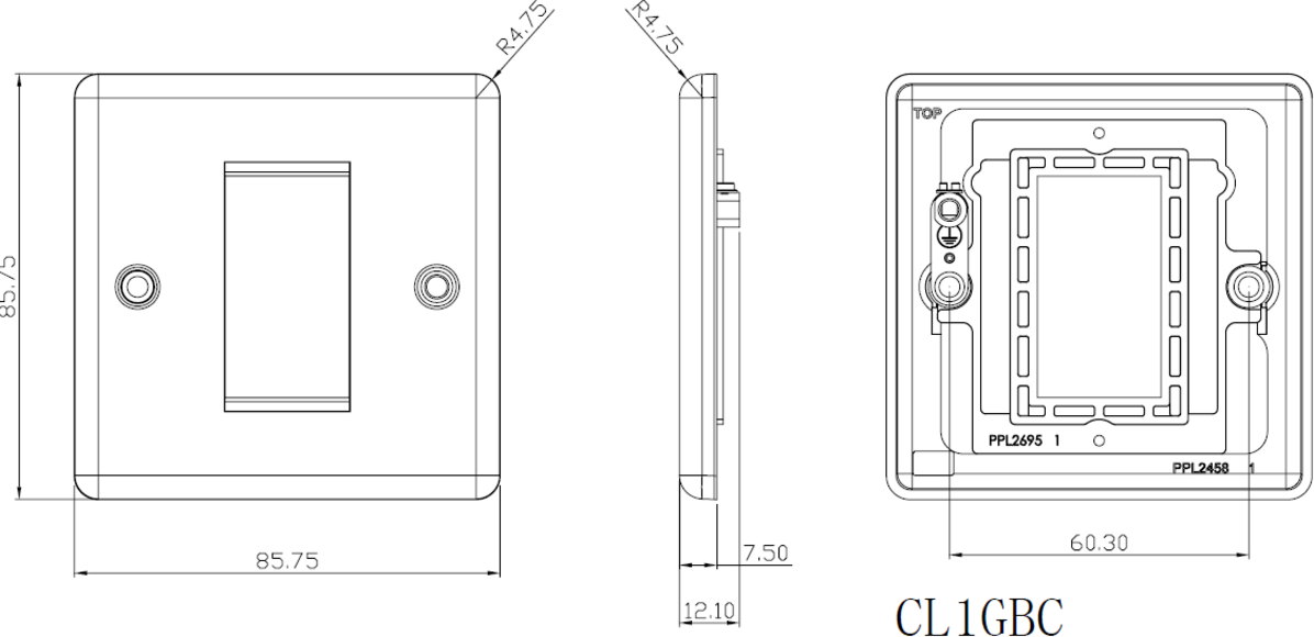 1G Modular Faceplate - Matt Black