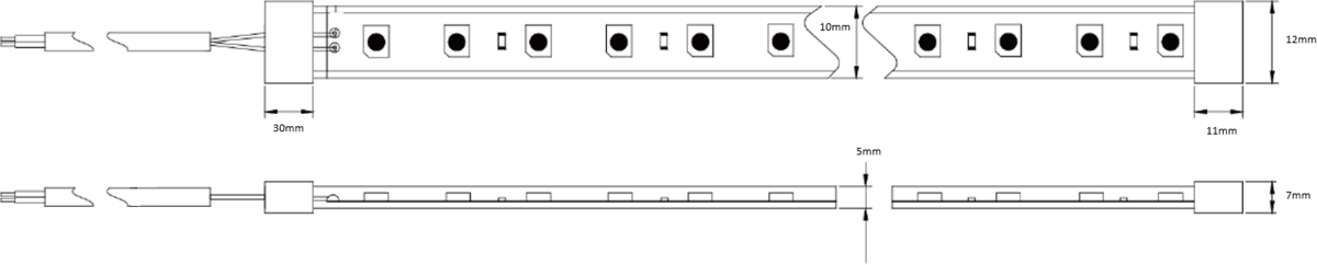 Knightsbridge 24V IP67 LED Flex Daylight LED Strip - 3 Metres