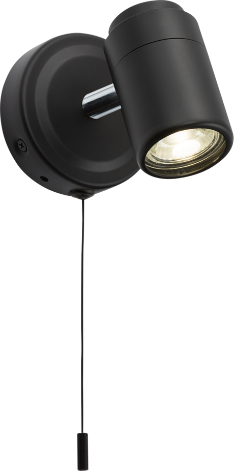 230V IP44 GU10 Single Spotlight in Matt Black