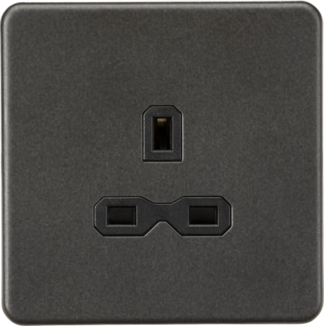 13A 1G Unswitched Socket in Smoked Bronze with Black Insert