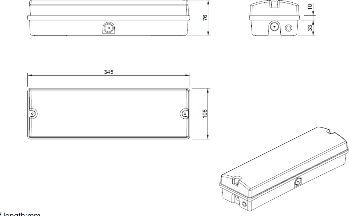 Alternate view of 230V IP65 6W LED Emergency Bulkhead