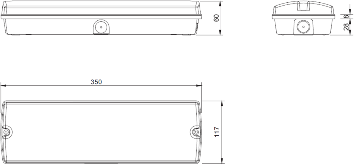 LED Emergency Bulkhead - 3W, IP65