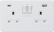 13A 2G SP Switched Socket with Dual USB A+C - Matt White
