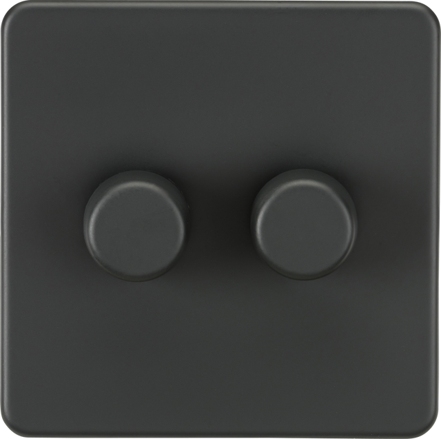 2G 2-way 10-200W (5-150W LED) Intelligent Dimmer - Anthracite, Screwless Low Profile